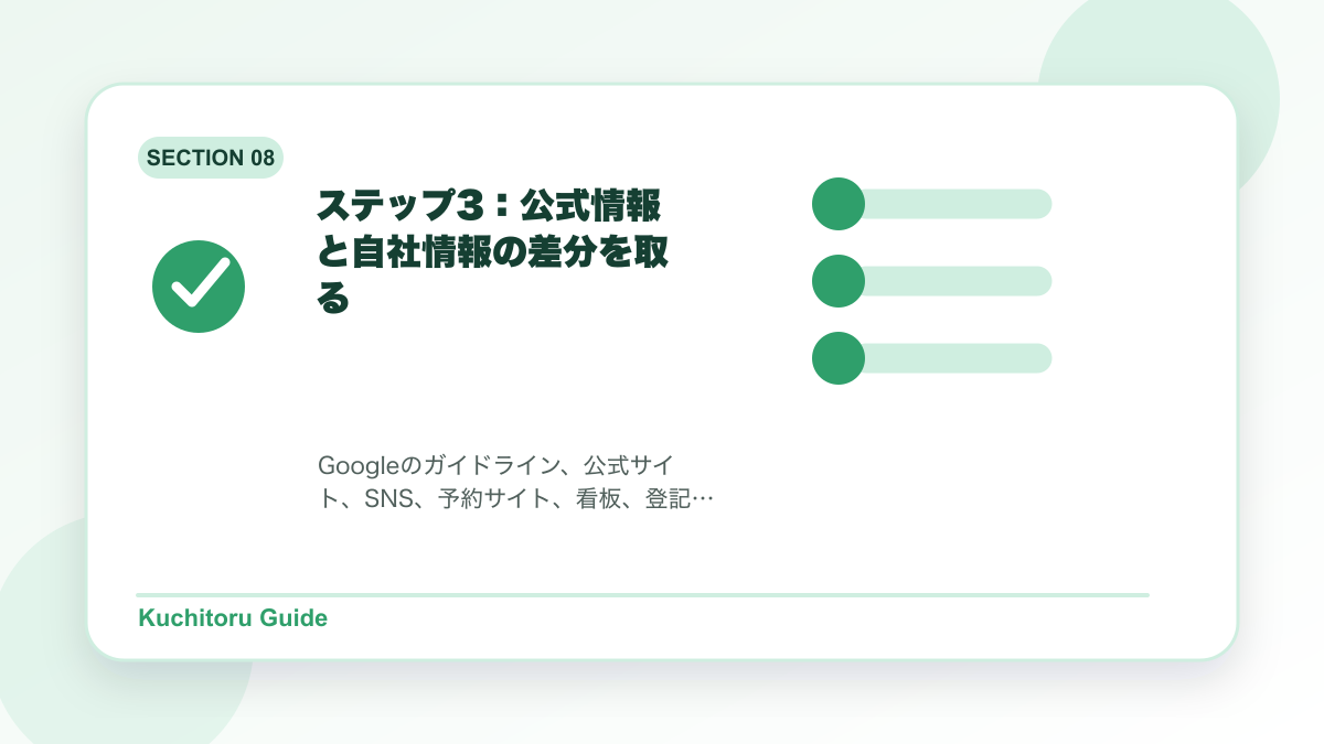ステップ3:公式情報と自社情報の差分を取るの要点図解