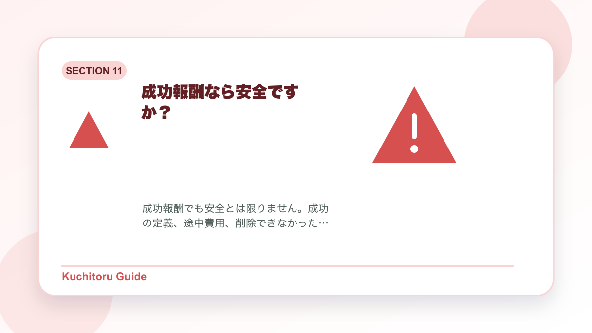 成功報酬なら安全ですか？の要点図解