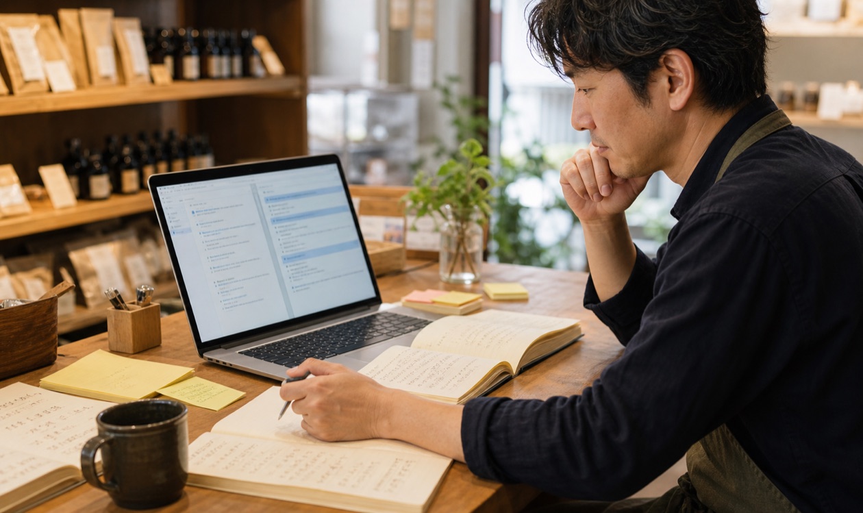 AI口コミ支援は実体験を補助し人が確認することで健全なMEO運用に役立つ AIで口コミ文案や返信を補助しながらお客様の実体験を人が確認する店舗オーナー